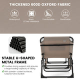 NNECW Foldable Beach Lounge Chair with 5-Position Adjustable Backrest-Beige