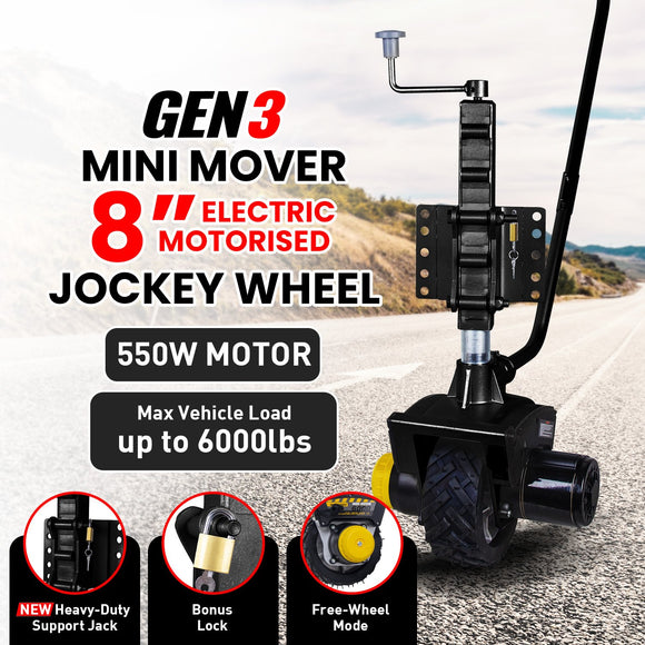 NNEDPE Gen3 Mini Mover 12V 550W Electric Motorised Jockey Wheel - Black