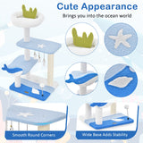 NNECW 3-level Ocean-themed Cat Tree with Sisal Covered Scratching Posts