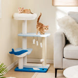 NNECW 3-level Ocean-themed Cat Tree with Sisal Covered Scratching Posts