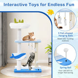 NNECW 3-level Ocean-themed Cat Tree with Sisal Covered Scratching Posts