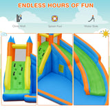 NNECW Inflatable Water Slide Wet & Dry Bounce House with Carrying Bag (without Blower)