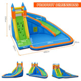 NNECW Inflatable Water Slide Wet & Dry Bounce House with Carrying Bag (without Blower)