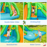 NNECW Inflatable Water Park with Two Slides for Outdoor Play with Blower