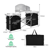 NNECW Outdoor Folding Grill Table with 2 Zippered Storage Organizers for BBQ