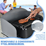 NNECW Outdoor Folding Grill Table with 2 Zippered Storage Organizers for BBQ