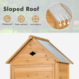 NNECW Lockable Fir Wood Garden Tool Storage Cabinet with shelves for Garden