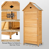 NNECW Lockable Fir Wood Garden Tool Storage Cabinet with shelves for Garden