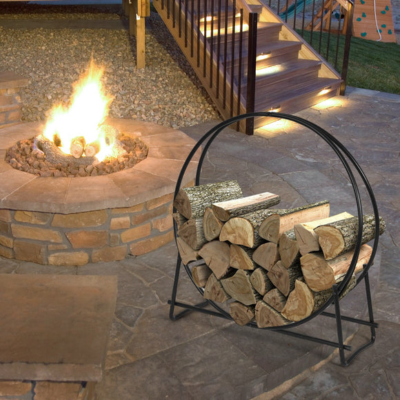 NNECW 102cm Firewood Rack with  for Indoor & Outdoor Use