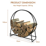 NNECW 102cm Firewood Rack with  for Indoor & Outdoor Use