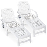 NNECW Outdoor Chaise Lounge Chair with Storage Box-2 pieces