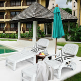 NNECW Outdoor Chaise Lounge Chair with Storage Box-2 pieces