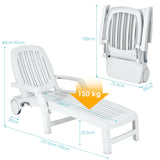 NNECW Outdoor Chaise Lounge Chair with Storage Box-2 pieces
