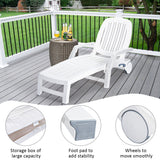 NNECW Outdoor Chaise Lounge Chair with Storage Box-2 pieces