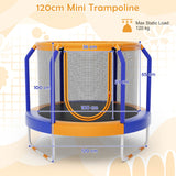 NNECW Recreational Trampoline with Heavy-duty Metal Frame for Kids-Orange