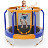 NNECW Recreational Trampoline with Heavy-duty Metal Frame for Kids-Orange