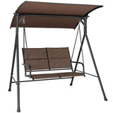 NNECW 2 Seat Outdoor Porch Swing with Spring Hook and Soft Cushions
