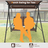 NNECW 2 Seat Outdoor Porch Swing with Spring Hook and Soft Cushions