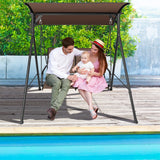NNECW 2 Seat Outdoor Porch Swing with Spring Hook and Soft Cushions