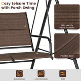 NNECW 2 Seat Outdoor Porch Swing with Spring Hook and Soft Cushions