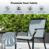 NNECW 4 Piece Patio Dining Chairs with Breathable Seat for Porch-Blue