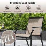 NNECW 4 Piece Patio Dining Chairs with Breathable Seat for Porch-Coffee