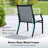 NNECW 4 Piece Patio Dining Chairs with Breathable Seat for Porch-Blue
