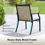 NNECW 4 Piece Patio Dining Chairs with Breathable Seat for Porch-Coffee