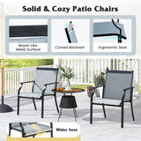 NNECW 4 Piece Patio Dining Chairs with Breathable Seat for Porch-Blue