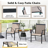 NNECW 4 Piece Patio Dining Chairs with Breathable Seat for Porch-Coffee