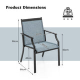 NNECW 4 Piece Patio Dining Chairs with Breathable Seat for Porch-Blue