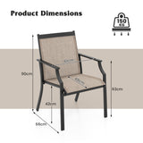 NNECW 4 Piece Patio Dining Chairs with Breathable Seat for Porch-Coffee