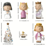 NNEOBA Christmas Nativity Set: Resin Craft Peanuts Characters for Holiday Decoration