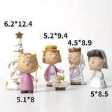 NNEOBA Christmas Nativity Set: Resin Craft Peanuts Characters for Holiday Decoration