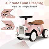 NNECW Kids Sit to Stand Vehicle with Working Steering Wheel for Boys &amp; Girls -Pink