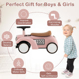 NNECW Kids Sit to Stand Vehicle with Working Steering Wheel for Boys &amp; Girls -Pink