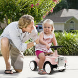 NNECW Kids Sit to Stand Vehicle with Working Steering Wheel for Boys &amp; Girls -Pink