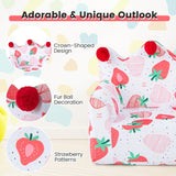 NNECW Dinosaur/Strawberry Toddler Couch with Ultra-Soft Velvet Cover for Kids-Strawberry