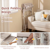NNECW Portable Folding Baby Changing Table for Infant Newborn Nursery-Beige