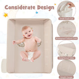 NNECW Portable Folding Baby Changing Table for Infant Newborn Nursery-Beige