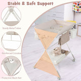 NNECW Portable Folding Baby Changing Table for Infant Newborn Nursery-Beige