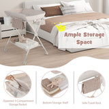 NNECW Portable Folding Baby Changing Table for Infant Newborn Nursery-Beige