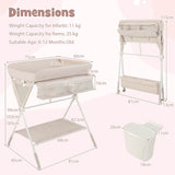 NNECW Portable Folding Baby Changing Table for Infant Newborn Nursery-Beige