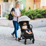 NNECW Folding Infant Stoller with Adjustable Canopy for 0-3 Years Old-Gray