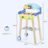 NNECW Kid's Pretend Barbecue Grill Play Set with Wooden Grilling Tools