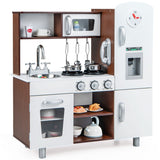 NNECW Pretend Play Kitchen Toy with Realistic Sounds and Lights