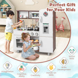 NNECW Pretend Play Kitchen Toy with Realistic Sounds and Lights