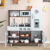 NNECW Pretend Play Kitchen Toy with Realistic Sounds and Lights