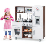 NNECW Pretend Play Kitchen Toy with Realistic Sounds and Lights