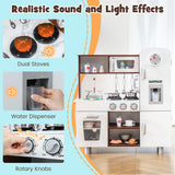 NNECW Pretend Play Kitchen Toy with Realistic Sounds and Lights